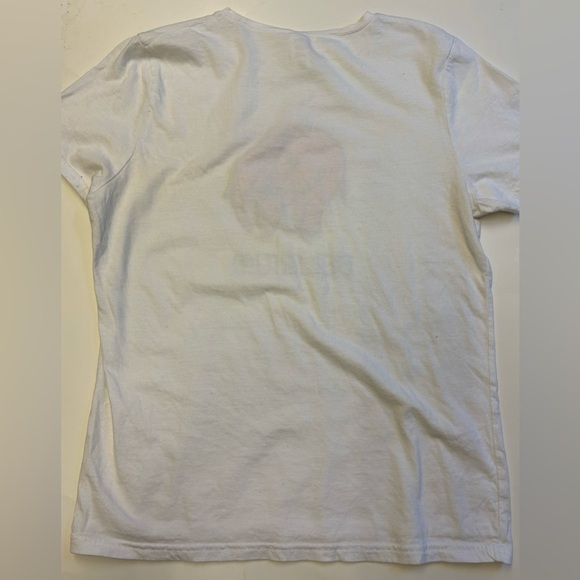 B&C Delirium elephant short sleeve white top 100% Organic Cotton women's size L - Picture 6 of 8